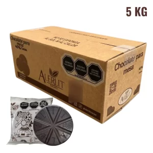 Caja de 5kg de Chocolate de mesa por mayoreo con tabletas individuales.